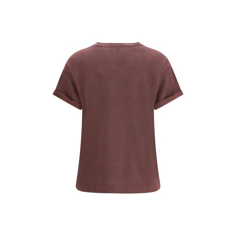 Brunello Cucinelli Bordeaux Nylon T-Shirt - Elegant Casual Wear
