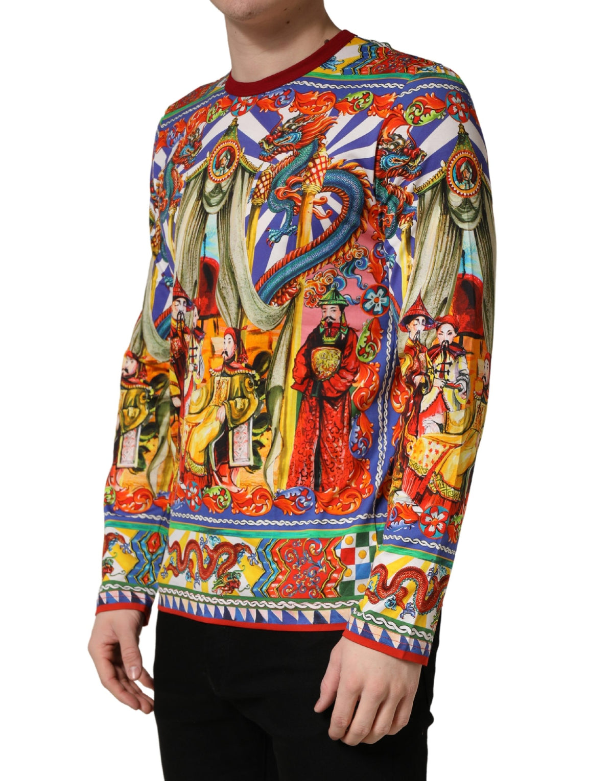 T-shirt homme manches longues Dolce & Gabbana multicolore Teatro Dei Pupi