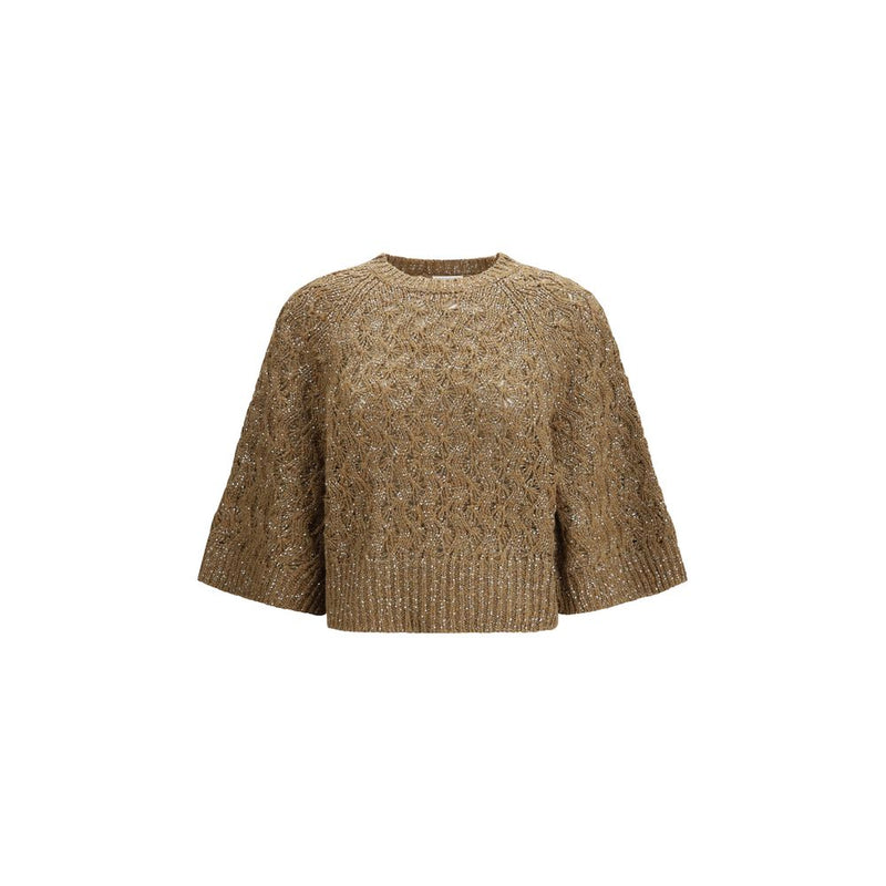 Brunello Cucinelli Beige Silk Sweatshirt for Women