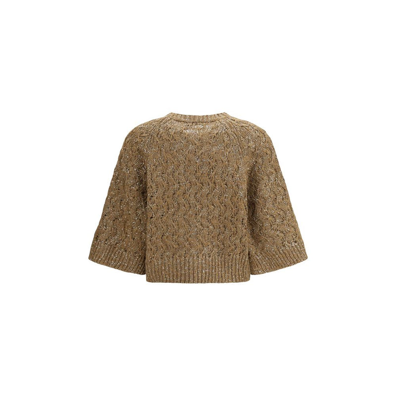 Brunello Cucinelli Beige Silk Sweatshirt for Women