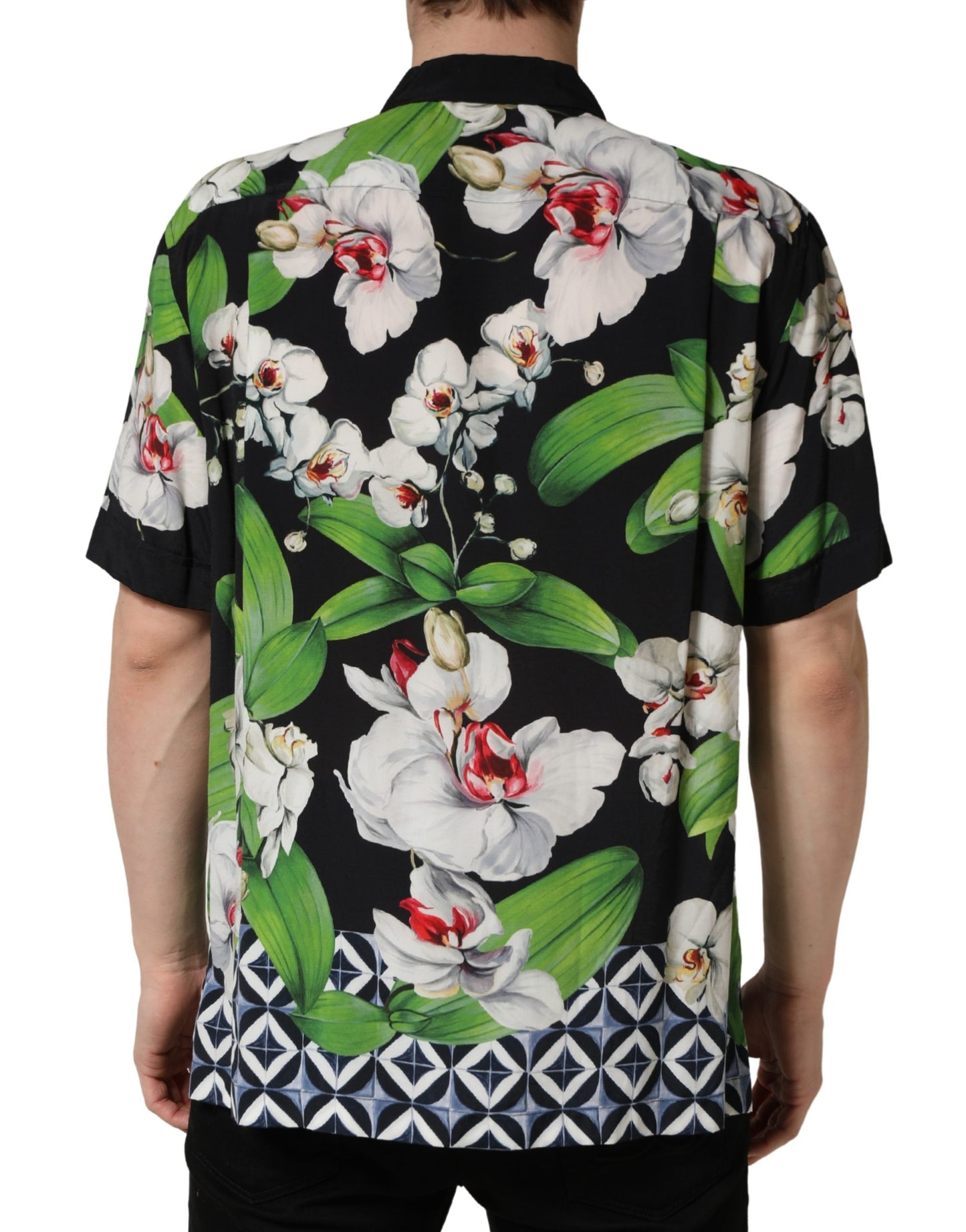 Chemise Homme Dolce & Gabbana Imprimé Orchidée Tropicale Multicolore