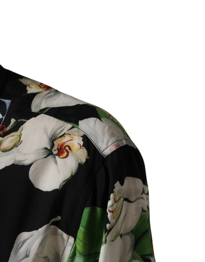 Chemise Homme Dolce & Gabbana Imprimé Orchidée Tropicale Multicolore