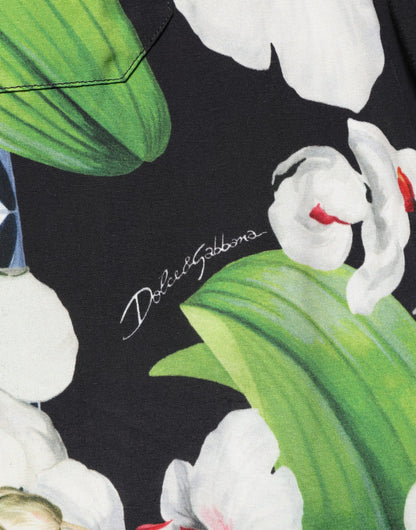 Chemise Homme Dolce & Gabbana Imprimé Orchidée Tropicale Multicolore