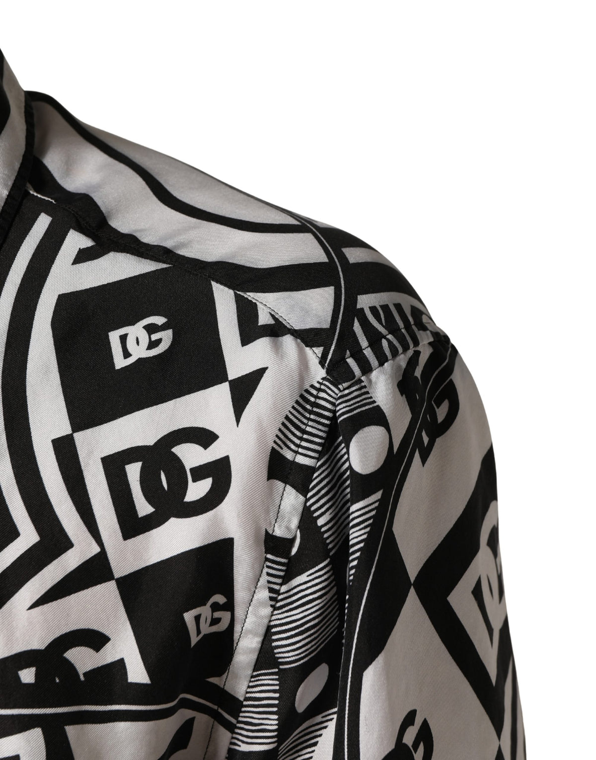 Chemise à col imprimé bandana noir et blanc Dolce & Gabbana