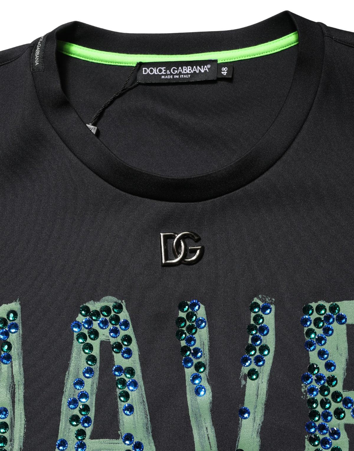 T-shirt Dolce & Gabbana noir à col rond orné « Have Fun »