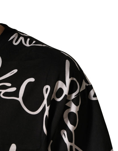 T-shirt ras du cou Dolce & Gabbana noir avec logo imprimé.