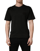 T-shirt Dolce & Gabbana en coton noir à manches courtes et col rond