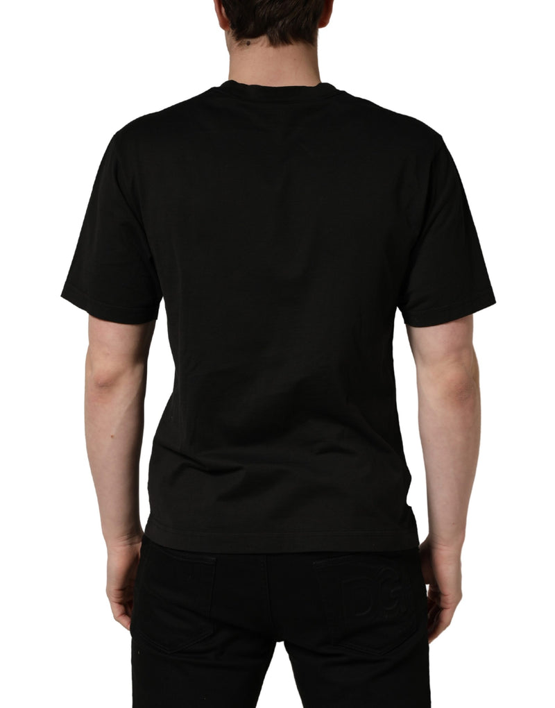 Dolce & Gabbana Black Cotton Short Sleeves Crew Neck  T-shirt