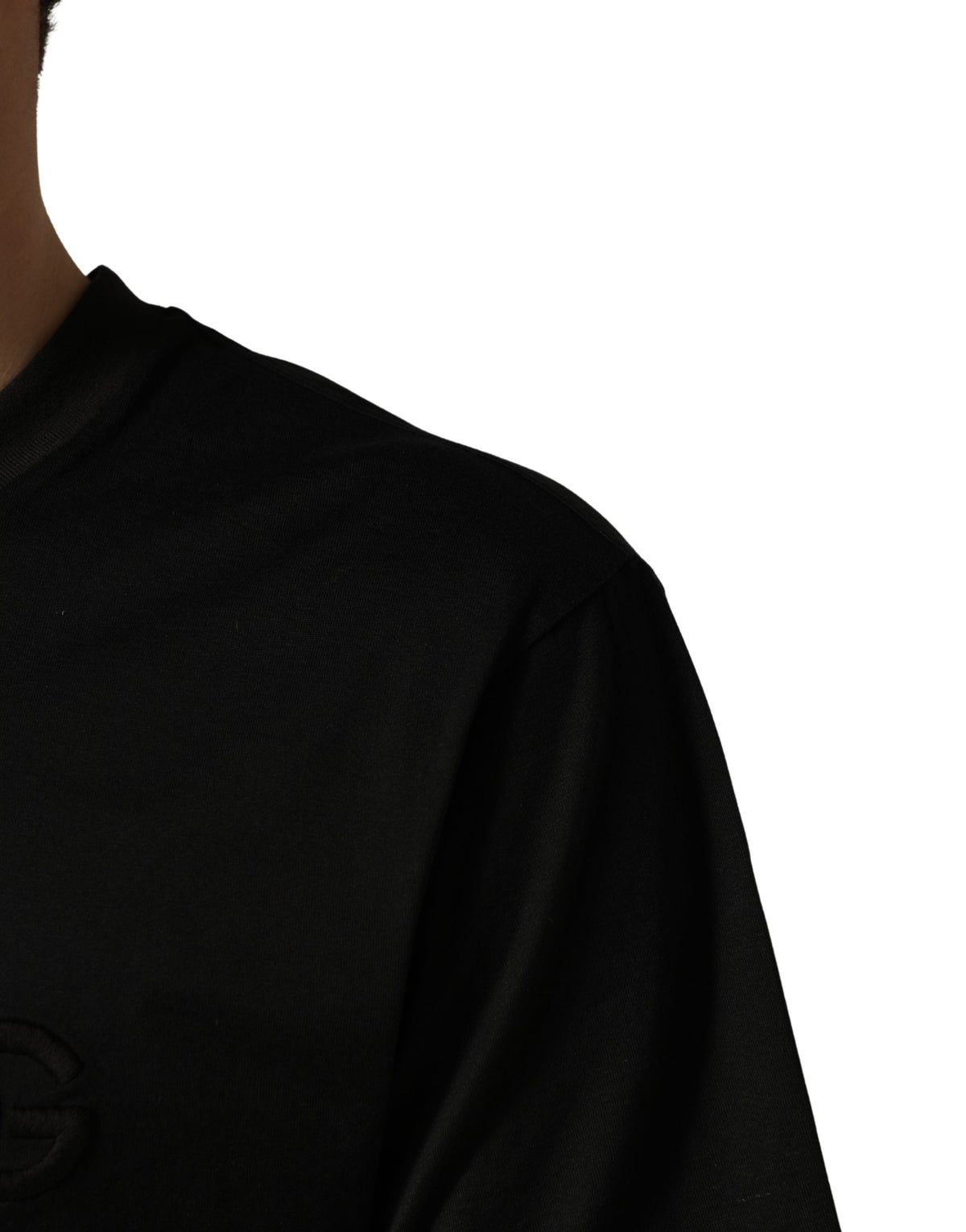 T-shirt Dolce & Gabbana en coton noir à manches courtes et col rond