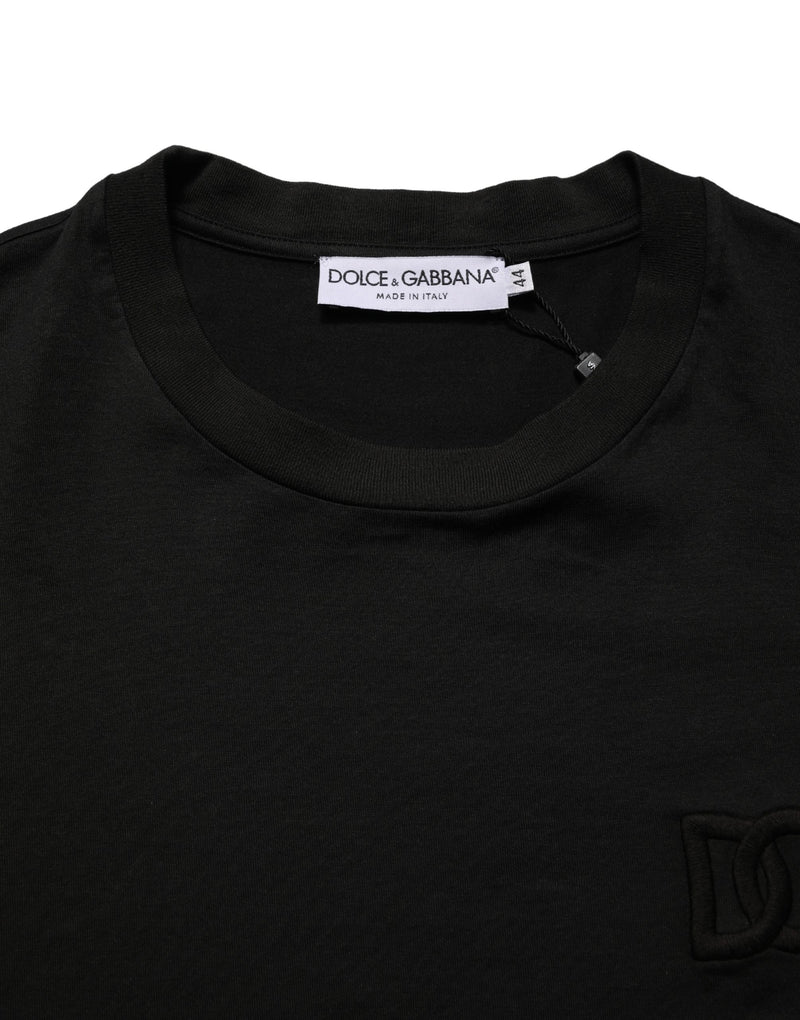 Dolce & Gabbana Black Cotton Short Sleeves Crew Neck  T-shirt