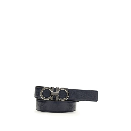 Ferragamo Blauwe Kalfsleren Bos Taurus Regular Riem