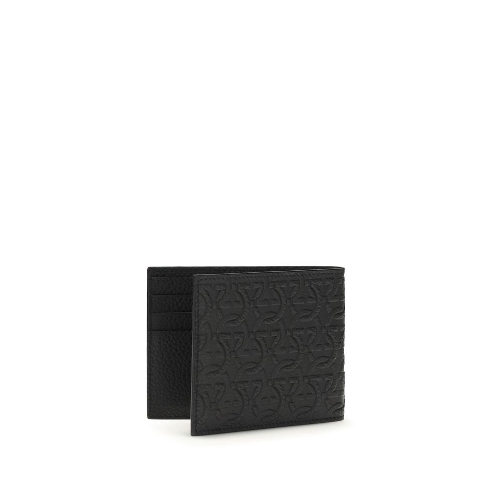 Portefeuille Ferragamo Bos Taurus en cuir de veau noir