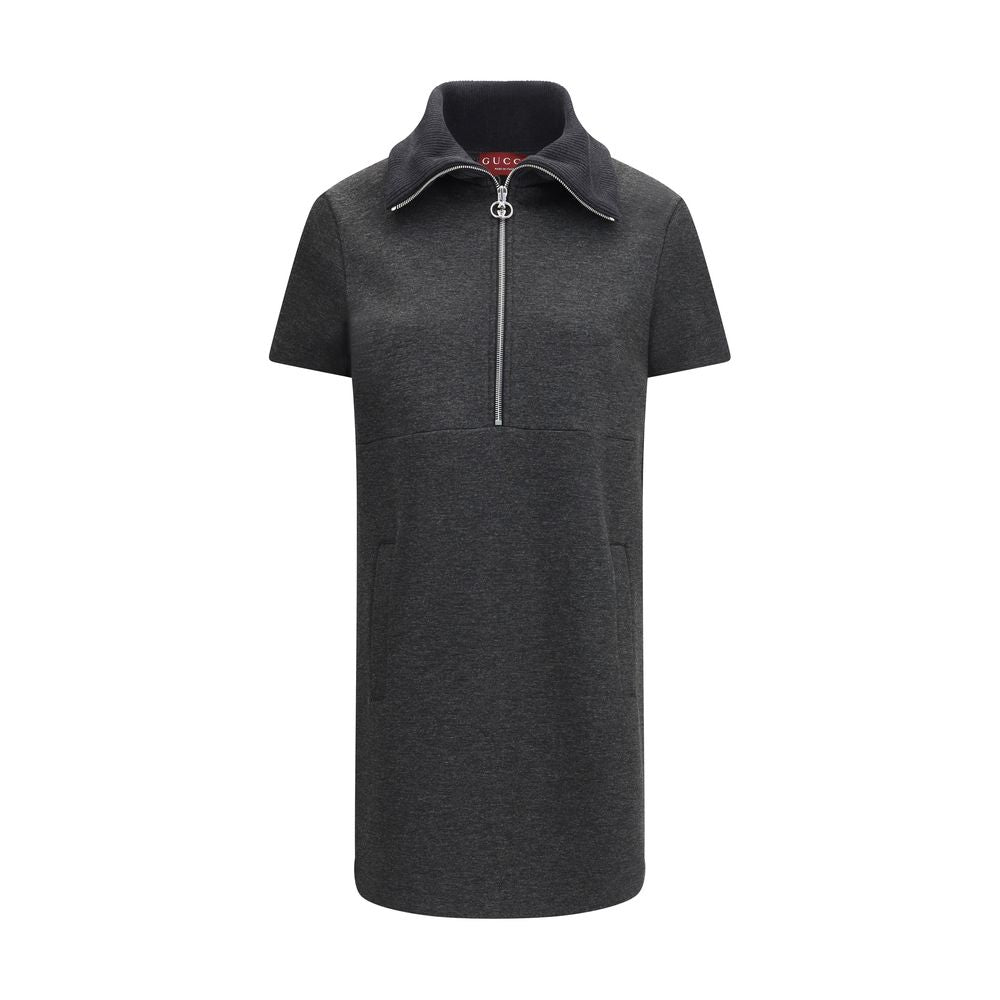 Gucci Double GG Gray Cotton Casual Dress for Women