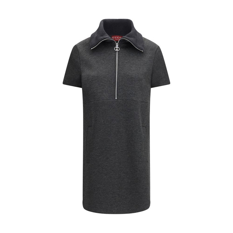 Gucci Double GG Gray Cotton Casual Dress for Women