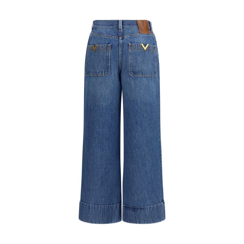 Valentino Garavani Blue Cotton Jeans for Women