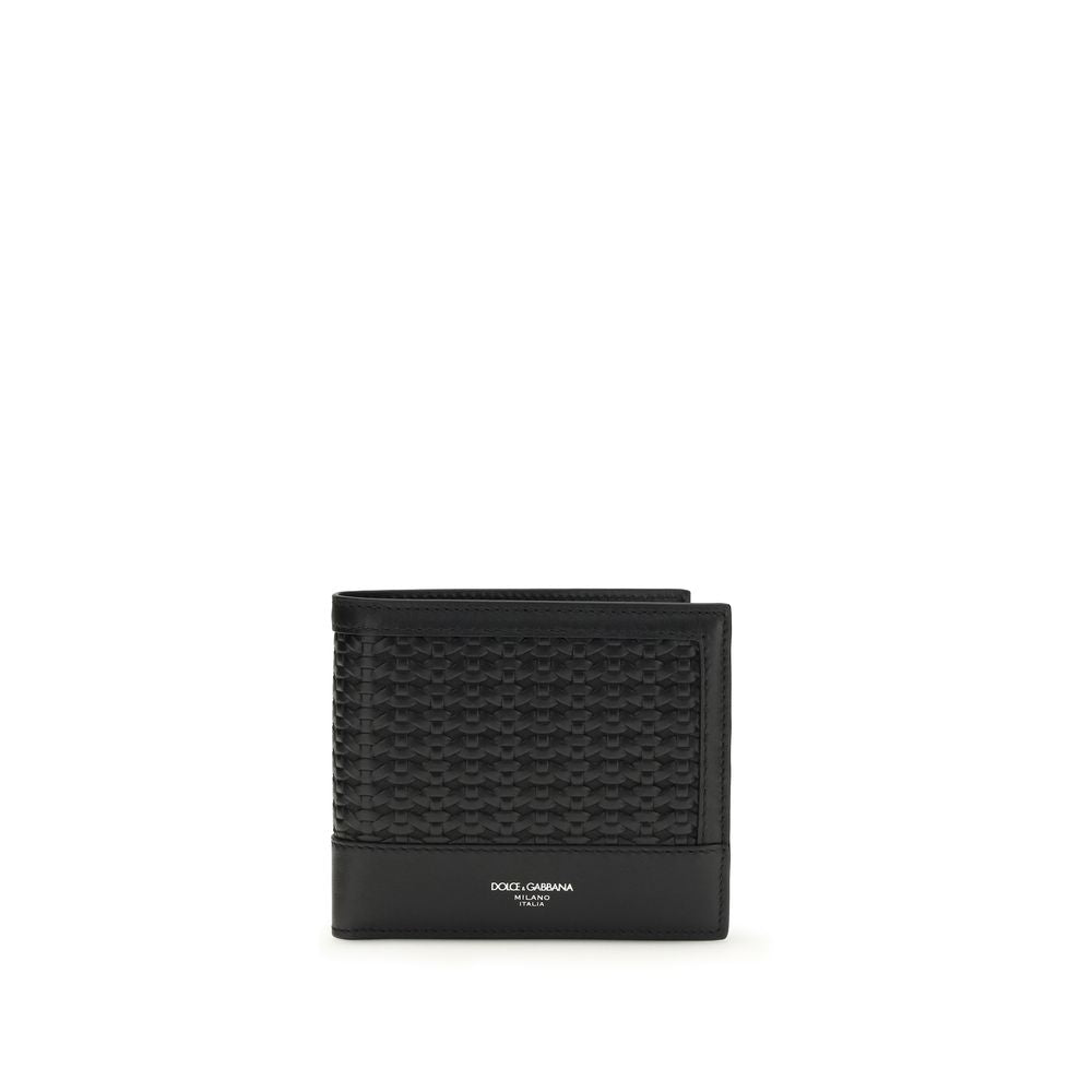 Portefeuille Dolce & Gabbana en cuir de veau noir Bos Taurus