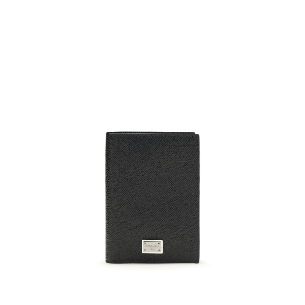 Portefeuille Dolce & Gabbana en cuir de veau noir Bos Taurus