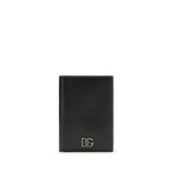 Portefeuille Dolce & Gabbana en cuir de veau noir Bos Taurus