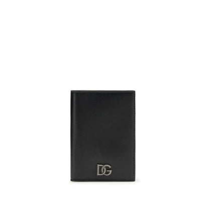 Portefeuille Dolce & Gabbana en cuir de veau noir Bos Taurus