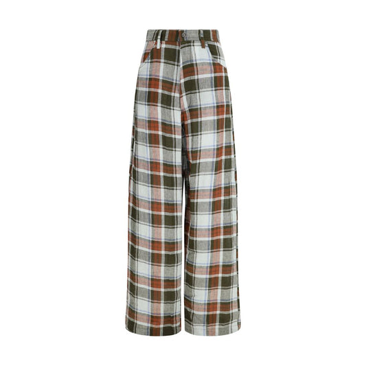 MARBELL Multicolor Linen Casual Pants for Women