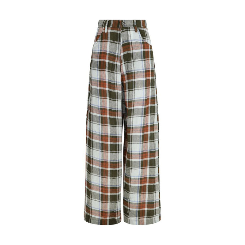 MARBELL Multicolor Linen Casual Pants for Women