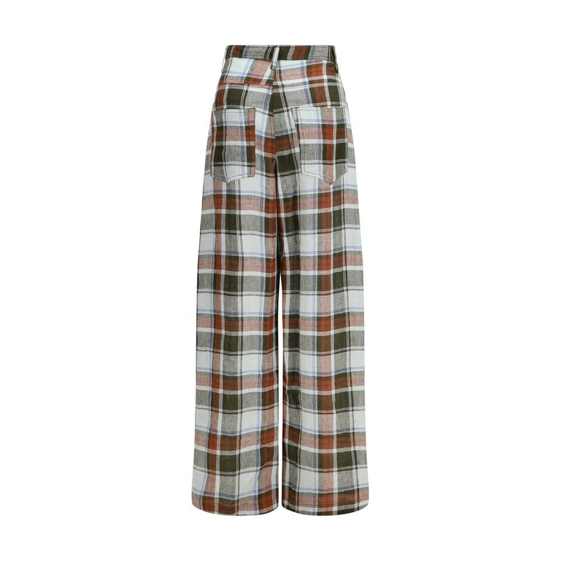 MARBELL Multicolor Linen Casual Pants for Women
