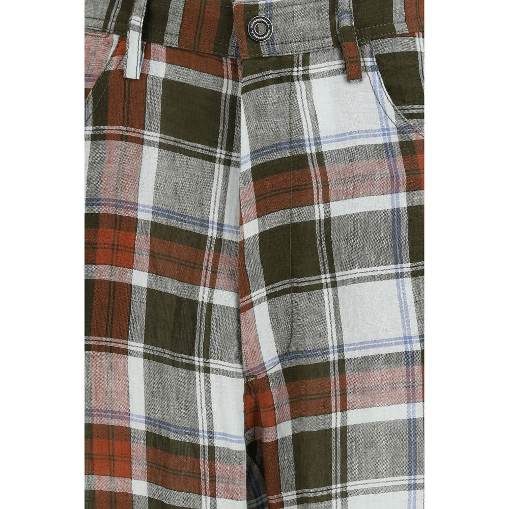 MARBELL Multicolor Linen Casual Pants for Women