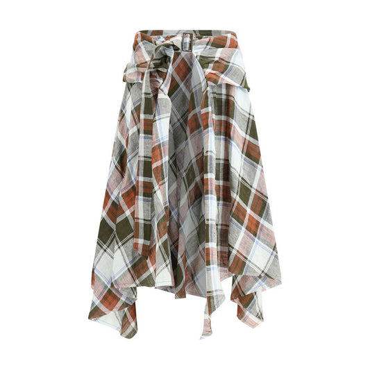 MARBELL Vivienne Multicolor Linen Midi Skirt