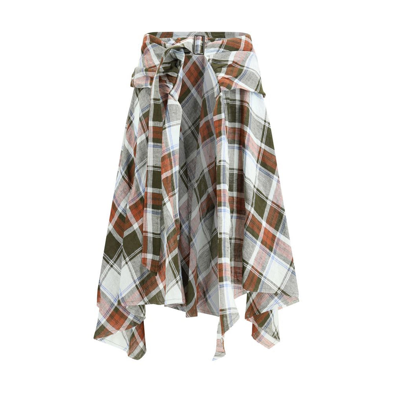 MARBELL Vivienne Multicolor Linen Midi Skirt