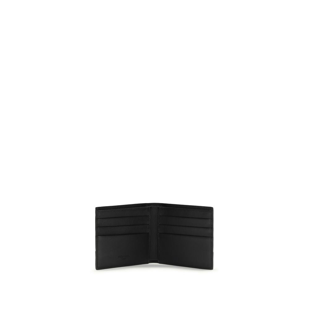 Portefeuille Dolce & Gabbana en cuir de veau noir Bos Taurus