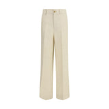 P.A.R.O.S.H. Beige Viscose Casual Pants - Raisa Model
