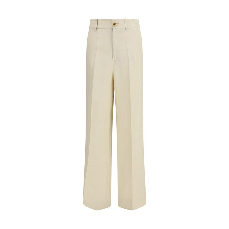 P.A.R.O.S.H. Beige Viscose Casual Pants - Raisa Model