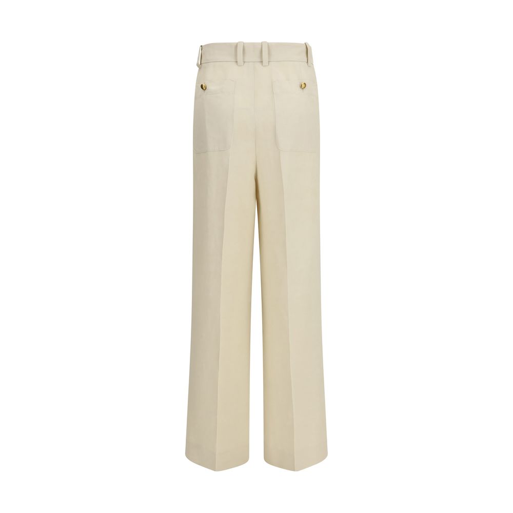P.A.R.O.S.H. Beige Viscose Casual Pants - Raisa Model