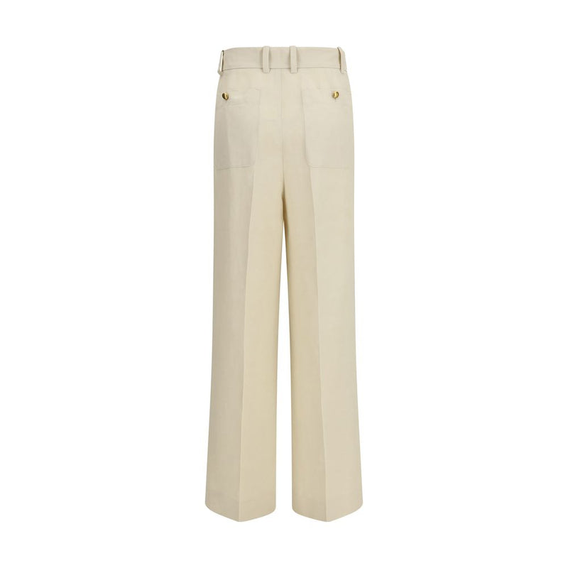 P.A.R.O.S.H. Beige Viscose Casual Pants - Raisa Model