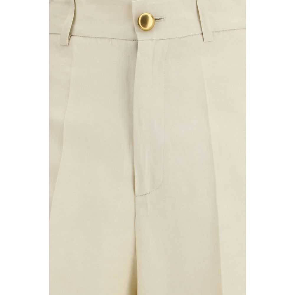 P.A.R.O.S.H. Beige Viscose Casual Pants - Raisa Model