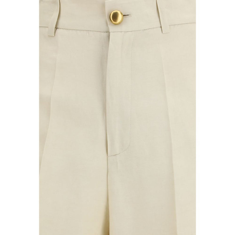 P.A.R.O.S.H. Beige Viscose Casual Pants - Raisa Model