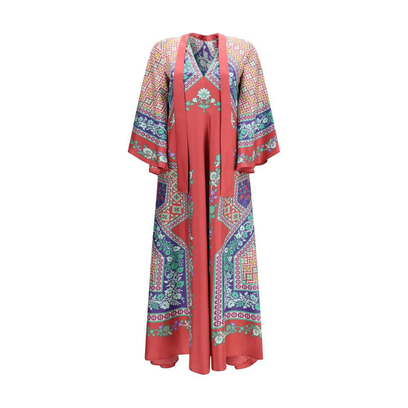 La Double J Magnifico Multicolor Silk Casual Dress