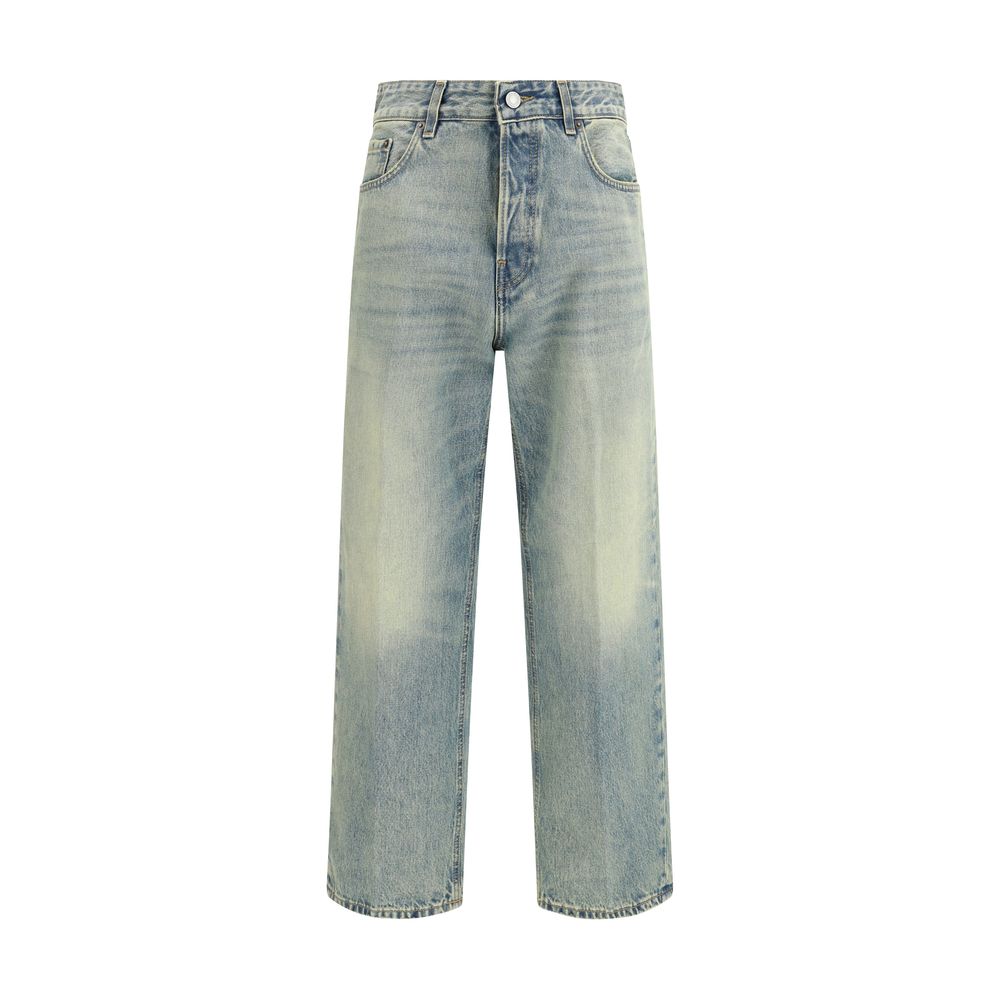 Haikure Blue Cotton Straight-Leg Jeans for Women
