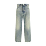 Haikure Blue Cotton Straight-Leg Jeans for Women