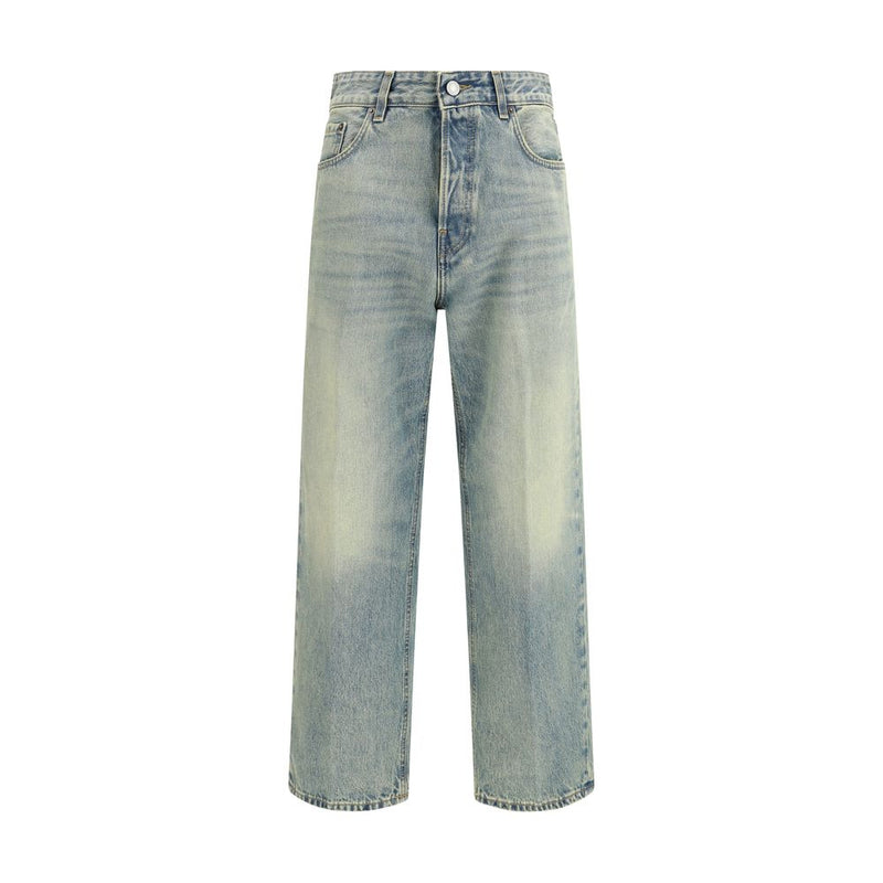 Haikure Blue Cotton Straight-Leg Jeans for Women