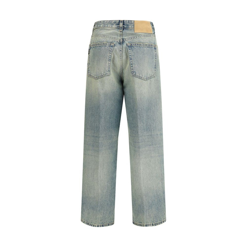 Haikure Blue Cotton Straight-Leg Jeans for Women
