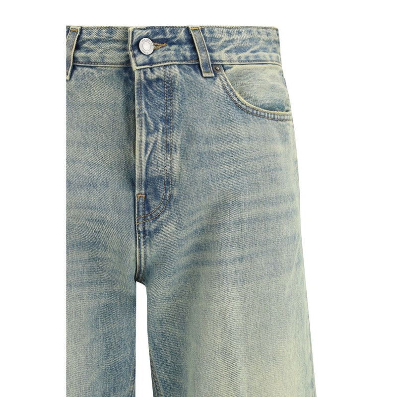 Haikure Blue Cotton Straight-Leg Jeans for Women