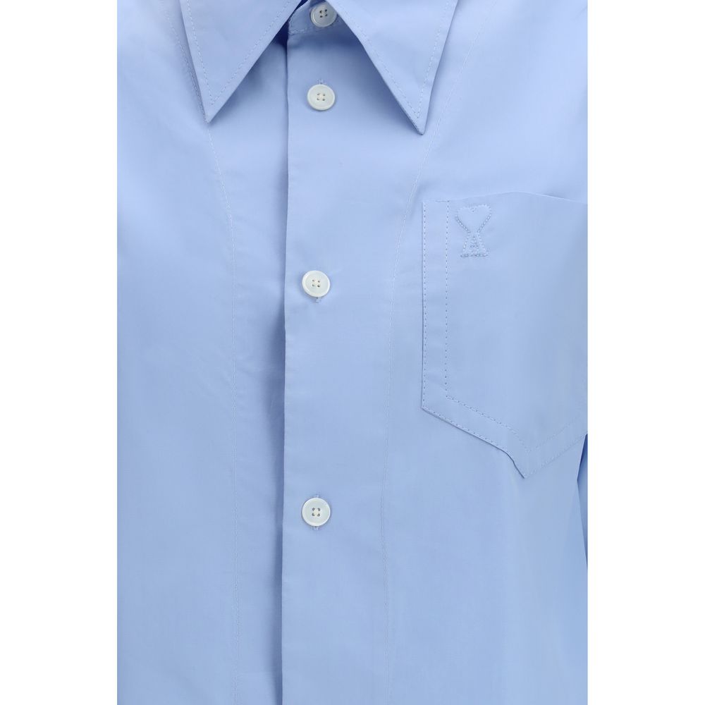Chemise habillée en coton bleu Ami Paris