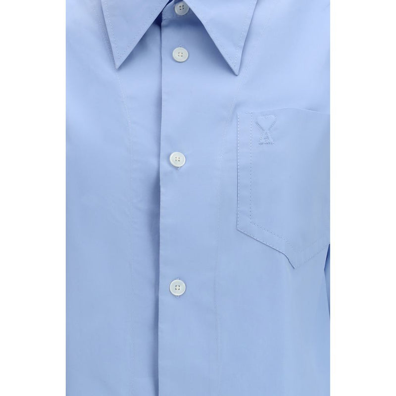 Chemise habillée en coton bleu Ami Paris