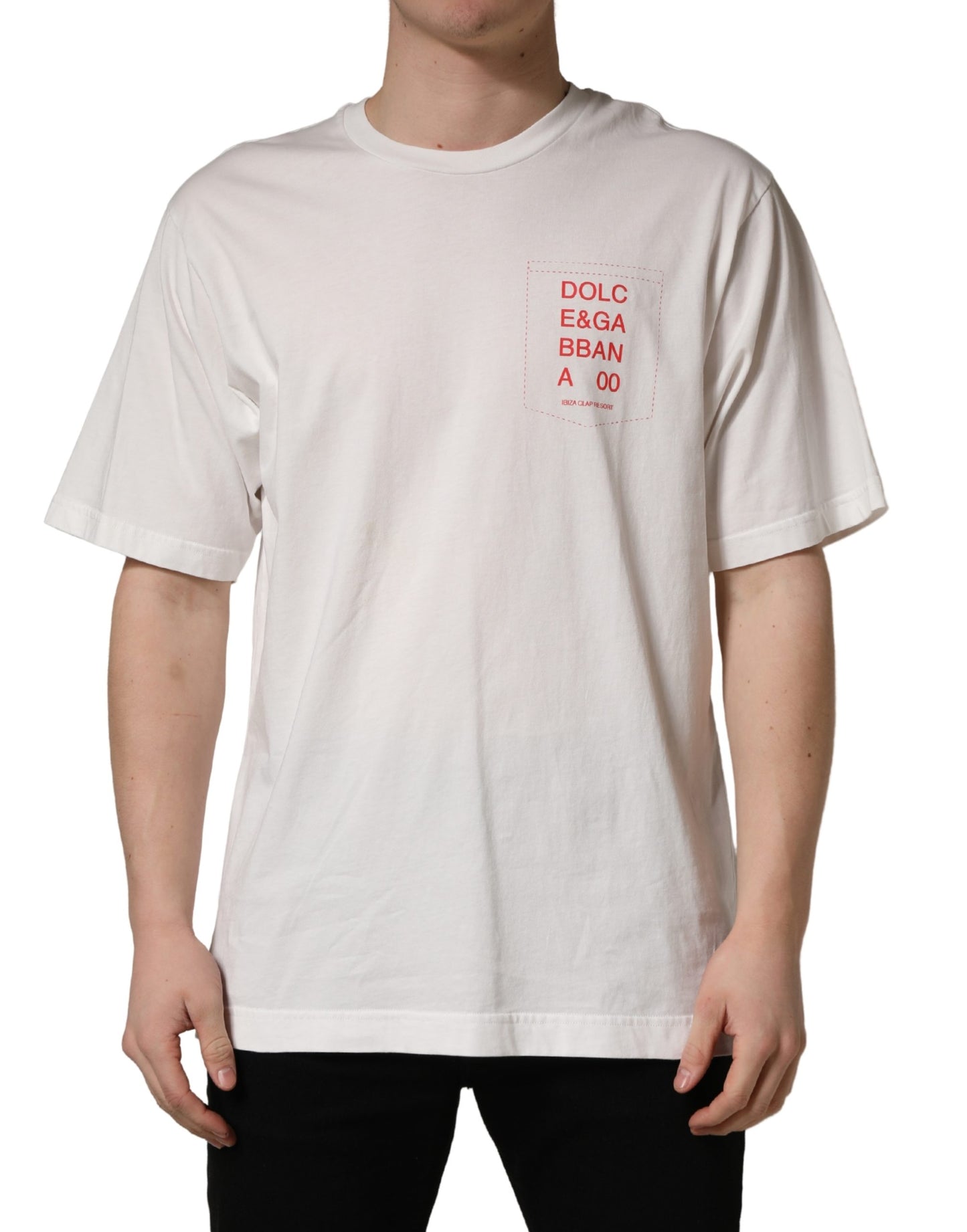 Dolce & Gabbana Wit T-shirt met Ronde Hals en Grafische Print van Katoen