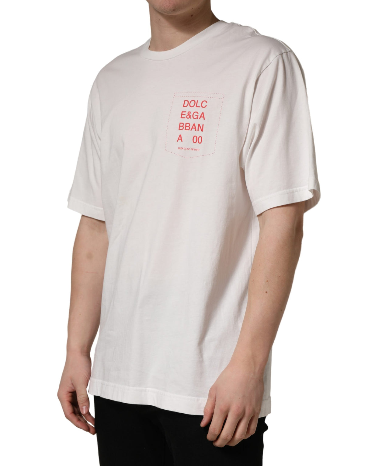 T-shirt Dolce & Gabbana en coton blanc à imprimé graphique et col rond