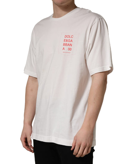 Dolce & Gabbana Wit T-shirt met Ronde Hals en Grafische Print van Katoen