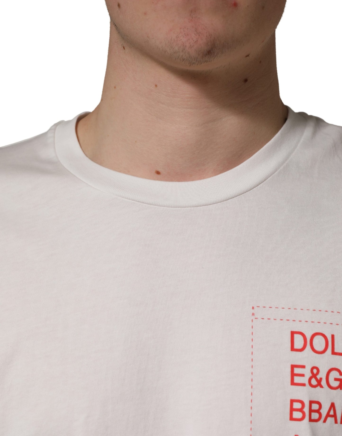Dolce & Gabbana Wit T-shirt met Ronde Hals en Grafische Print van Katoen