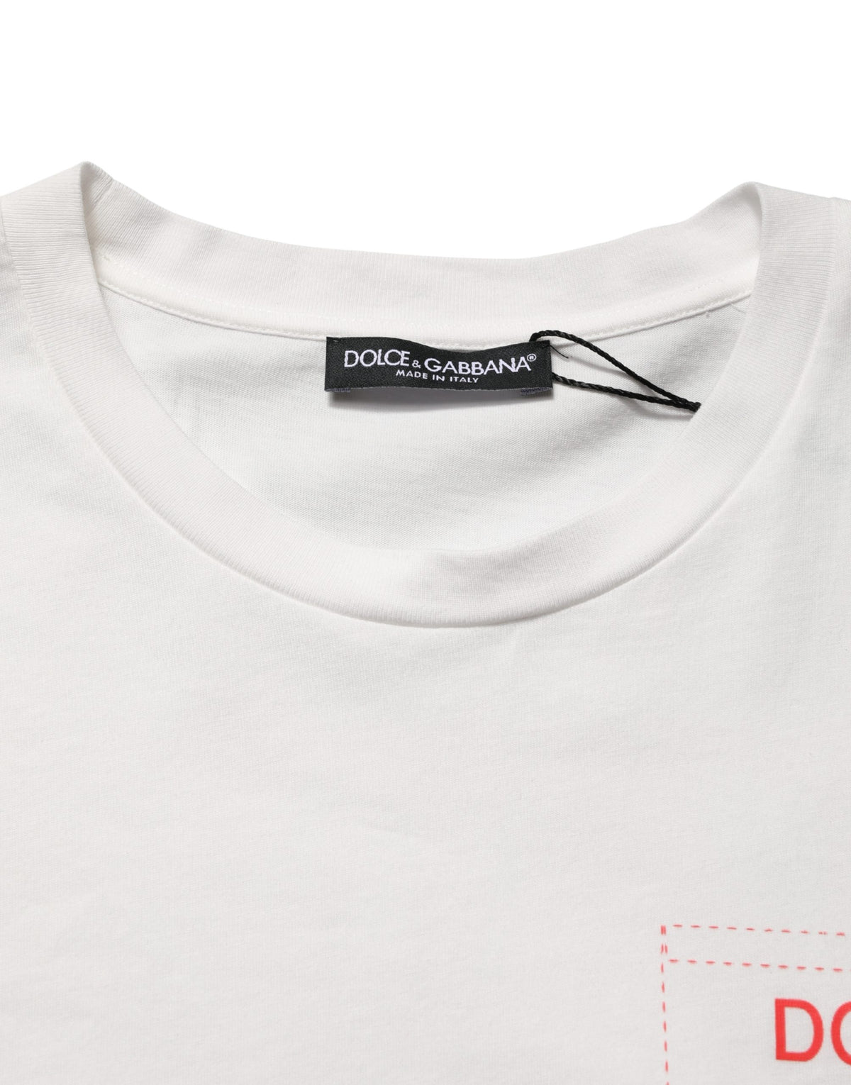 T-shirt Dolce & Gabbana en coton blanc à imprimé graphique et col rond