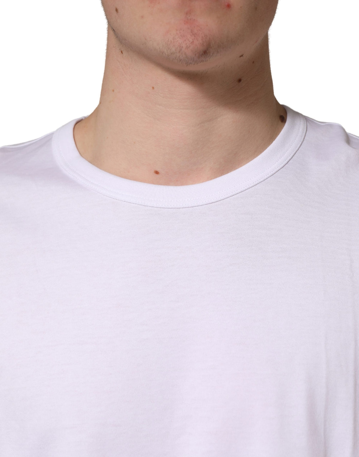 T-shirt blanc en coton à manches courtes et col rond de Dolce &amp; Gabbana